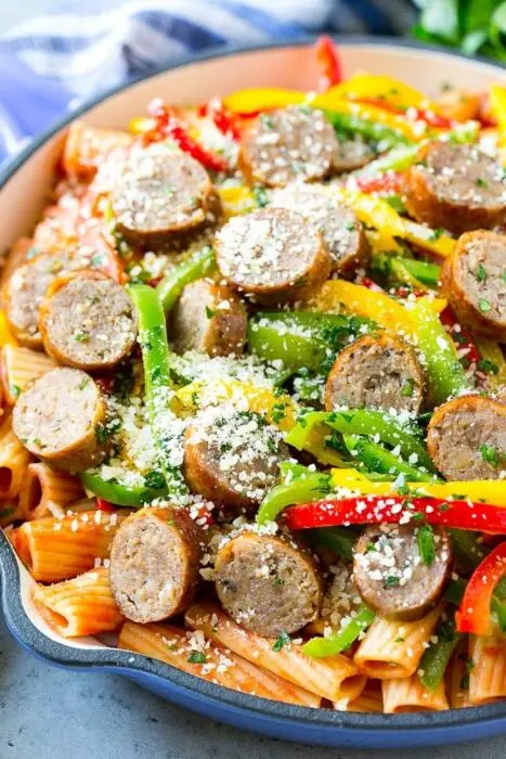 sausage and pepper pasta 4